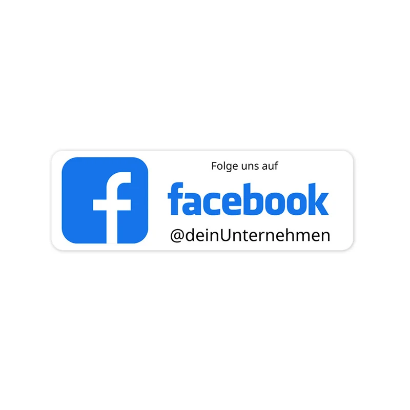 Social-Media Aufkleber Facebook individuell - Set (2 Bögen - 72 Stück - 60x20 mm)